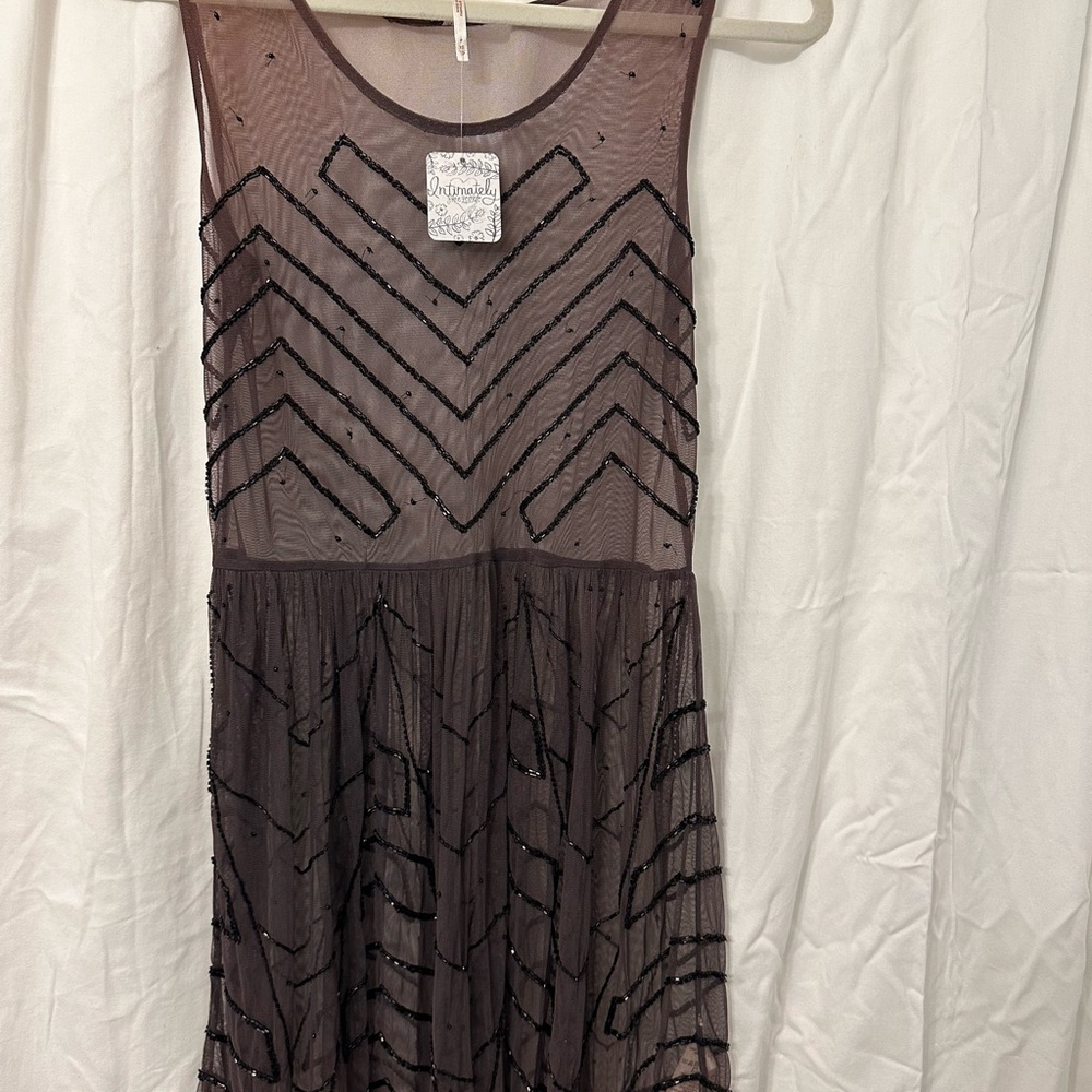 Elegant Black Beaded Dress